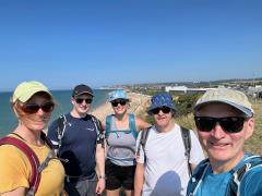 Coming out of Bexhill fully refreshed, ready for the little ascent up Galley Hill, and the opportunity for selfies with our guest walkers